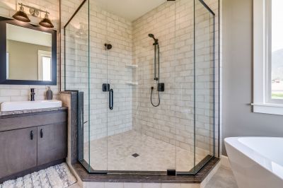 Modern Shower with Black Matte Fixtures